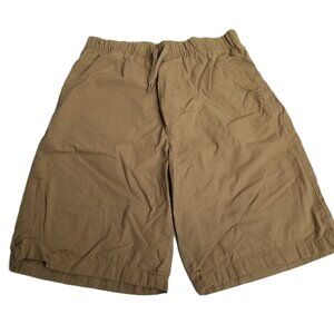 Free Planet Boys Khaki Shorts Size 10 Cotton Elastic Waist Pull On Casual School
